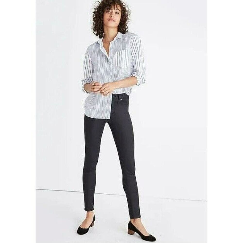 Madewell Black Skinny Wax Coated Jeans Womens Size 27